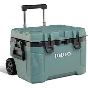 Igloo Trailmate 52Qt Wheeled Cooler, Insulated Hard Shell Ice Chest, Spruce (Spruse)