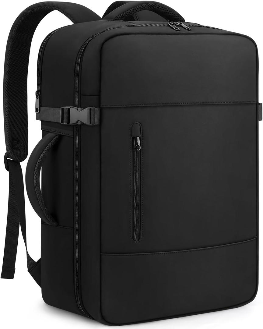ZOMFELT Travel Backpack for Women Men, 45L Carry On Backpack Luggage 22x14x9 Airline Approved, TSA 15.6inch Laptop Backpack Personal Item Travel Bag, Water Resistant Mochila For Business Work, Black