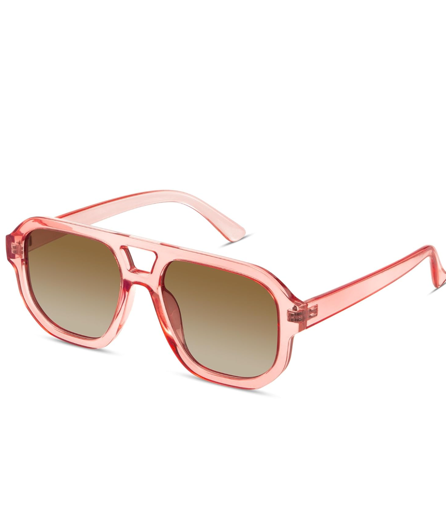 livho Trendy Polarized Square Aviator Sunglasses Women Men Square Eyewear Frame, Retro Sun Glasses for Women Men 2025 Shades