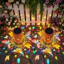 Colorful Butterfly Solar Lanterns Outdoor Waterproof, Garden Decor Gifts for Women Mom Sister Grandma, LED Hanging Solar Lantern Lights Outside for Table Yard Lawn Garden Path Porch Decor