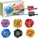 Gyro X Battle Blade Set, 6 Right Spinning Tops and 2 X Launchers, Great Starter Gyro Pack for Boys Toys Kids Birthday Toy 6+