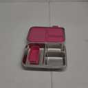 Stainless Steel Bento Box Kids, 3 Compartments Leak Proof Metal Bento Lunch Box, 304 Stainless Steel Bento Lunch Containers for School and Office,Dishwasher Safe, BPA-Free-Pink