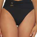 Trina Turk Women's Standard Monaco High Waisted Bikini Bottom, Cheeky Coverage, Swimwear Separates, Size 10