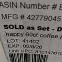 happy coffee light roast coffee pods, 60 count, notes of toasted biscotti and levity, compatible with most K-cup brewers, rainforest alliance certified