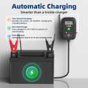 1.5A 6V/12V Car Battery Charger Automatic Trickle Charger, Battery Maintainer with Overcharge Protection & Temperature Compensation for Lead Acid, AGM, Gel, Lithium Batteries