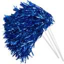 Anderson's Metallic Royal Blue Foil Textured School Spirit Shakers, Cheerleader Pom Poms, Football, Basketball, Homecoming, Squad, Team, Party, Dance, Club, Performance, Fan Celebration Pack of 10