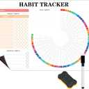 Habit Tracker Calendar Magnetic Whiteboard for Refrigerator Daily Weekly and Monthly Goal and Habit Tracker Motivational Goal & Planner Journal (Colorful)