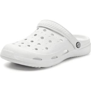 Gaatpot Womens Mens Garden Clogs with Arch Support Unisex Gardening Shoes Slip on Beach Sandals Slippers (11-11.5 Women/9.5-10 Men, White)