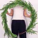 6 Ft Christmas Norfolk Pine Garland Real Touch Artificial Faux Greenery Christmas Garland Decorations for Home Fireplace Mantle Table Stairs Door Indoor Outdoor Holiday Decor