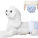 Ambreview Dog Diapers Female, Disposable Pulled Up Dog Diaper with Stretchy Waist, Super Absorbent 360° Leak-Proof Doggie Diapers for Female Puppy Dogs in Heat/Urinary Incontinence (10XS)