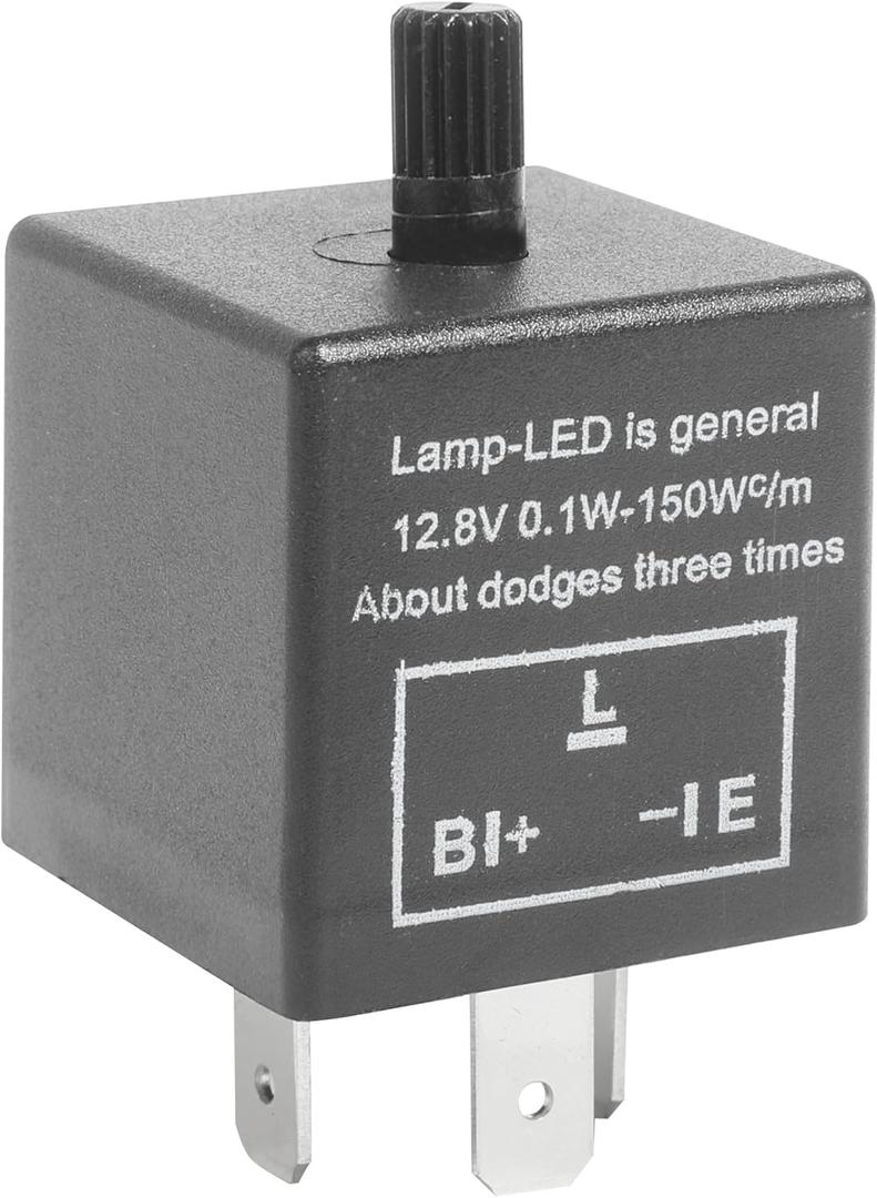 Bylikeho CF-13 LED Flasher Relay, Universal 12V Car Flasher Relay for LED Turn Signal Fixing Hyper Blink Flash, Fits Car SUV Motorcycle