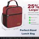 Lunch Box for Men Women Adults Small Lunch Bag for Office Work Picnic - Reusable Portable Lunchbox, Red