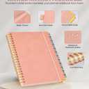 2026 Planner, Weekly and Monthly Calendar Planner from January 2026 - December 2026, 5.75" x 8.38" Hardcover Leather Hourly Appointment Book with Tabs, A5 Spiral Daily Planners for College School Work Home, Pink