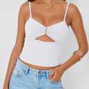 Trendy Queen Going Out Tops for Women Sexy Cute Y2K Camisole Spaghetti Strap Tank Clothes Summer Beach Vacation Outfits 2026 (White, S)