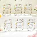 gisgfim 6 Pcs Baby in Bloom Baby Shower Table Decorations Wildflowers Acrylic Sign Floral Thank You Sign Centerpieces with Stand Wedding Birthday Party Decor Favors for Guests Gift 5 x 7in