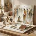 Jesus Heals The Woman Canvas Wall Art Woman Touches The Hem Of Jesus' Skirt Wall Decor Picture Watercolor Bible Stories Poster Print Painting for Christian Living Room Home Decoration Prepare To Hang, 24"L x 16"W