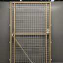 MidWest Homes for Pets Wire Mesh Pet Safety Gate, Pressure Mounted Dog Gate Measures 44 Inches Tall & Expands to 29-50 Inches Wide, Natural Wood & White Powder Coated Wire Mesh (Large)