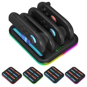 Vilante Charging Dock for Nintendo Switch 2 Joy-Con Controllers, 4 in 1 Charge Station for Nintendo Switch 2 with 5 Light Modes Magnetic Fast Controller Charger for Joy Con 2 with LED Indicators