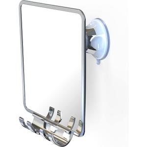 Luxo Shower Mirror, Shower Mirror fogless for Shaving with a Removable Razor Holder - Shaving Mirror for Shower with a Powerful Suction Cup - Shatterproof fogless Mirror for Shower