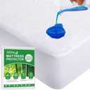 Queen Size Mattress Protector Waterproof,Smooth Top Mattress Protector for Kids,Breathable Skin Friendly and Noiseless Fitted Sheet,Viscose Terry Mattress Cover