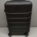 Sweetcrispy Carry on Luggage, Hard Shell ABS Suitcase with Double Spinner Wheels, Lightweight Expandable Rolling Suit Case with TSA Lock, 21 Inch Charcoal Black