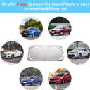 Foldable Windshield Sun Shade, Bonus Steering Wheel Sun Shield to Block UV Rays Keep Your Vehicle Cooler, Easy to Use Car Interior Accessories (59.2"x27.2")