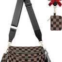 Crossbody Bags for Women Bum Bag Nylon Fashion Waist Packs Fanny Packs Belt Bag Checkered Purse Handbags Wallets Purses Trendy Shoulder Bag (Checkered Dark Khaki, One Size)