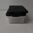 14 L Clear Storage Box with Black Lid, Plastic Stackable Container Organizer, Medium-14 Quart, 2 Packs