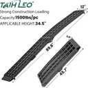 Truck Ramps 3000LBS Capacity - 2 Pcs 7.5ft Heavy Duty Loading Ramp, Folded Loading Ramps for Motorcycles, Dirt Bikes, UTVs, ATVs, Golf Cart, Garden Tractors, Black Aluminum Ramps