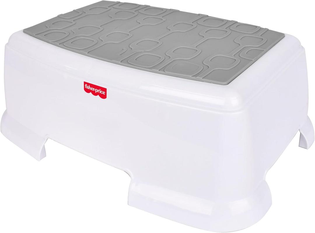 Fisher-Price Toddler Step Stool Non-Slip Textured Top, Wide Stable Base, Lightweight Potty Training Boost for Kids, Bathroom & Sink Stool for Toddlers
