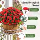 Alupssuc 8 Large Bundles Artificial Flowers for Outdoors Spring Decoration, UV Resistant Faux Flowers Silk Camellia Realistic Fake Flowers for Yard Patio Planter Porch Balcony Garden, Red