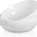 HAPPY KIT Serving Bowls, 130 OZ(11") Extra Large Salad Bowls Set of 2, Porcelain White Mixing Bowls for Salad, Soup, Pasta and Dinner, Large Ceramic Bowl Set for Entertaining