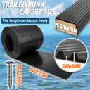 PE Waterproof Bunk Wrap Kit Roll Boat Trailer Bunk Carpet with Install Screw & Strap, Bunk Wrap for Boat Trailers Replacement Synthetic Bunk Cover for Loading & Unloading Boats