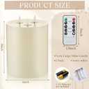 Retisee 2 Pack Extra Large Flameless Candles Battery Operated Real Wax 3 Wicks LED Pillar Candles with Remote Control and Timer for Wedding Christmas Home Party Decoration(Ivory,6 x 8 Inch)