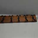 Coat Rack Wall Mount, Wooden Heavy Duty Coat Rack for Wall,6 Triple Coat Hanger Hooks for Hanging Coats,Jacket,Hat,Clothes (Brown, 6 Hooks)