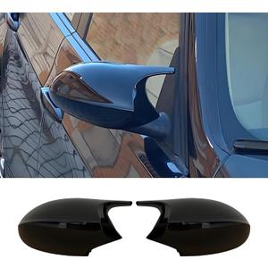 Mengjiesi Mirror Caps Gloss Black Compatible with 3 Series E90 E91 2005-2007 E92 E93 2006-2009, 1 Series E81 E82 E87 E88 PRE Models Rearview Side Wing Mirror Cover Caps