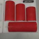 LUSHABOR Flameless Candles, 4 Pack Battery Operated Candles with Remote, Real Wax LED Fake Candles with Timer Flickering for Christmas Wedding Home Party D3 H 5" 6" 7" 9" Red