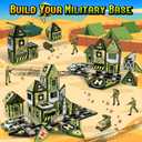 48pcs Mini Magnetic Tiles, Military Engineering Building Blocks Set in Iron Box, Portable STEM Army Travel Toys for Kids, Quiet On-the-Go Activities & Preschool Learning for Toddlers
