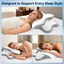 Sleep Apnea Pillow with Neck Pain & Snoring Relief -Orthopedic Cervical Pillow, Ergonomic Contour Memory Foam for Side, Back,Stomach Sleepers, Medium Firm Support