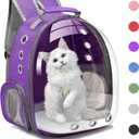 Cat Backpack Carrier Bubble Carrying Bag, Small Dog Backpack Carrier for Small Medium Dogs Cats, Space Capsule Pet Carrier Dog Hiking Backpack, Airline Approved Travel Carrier - Purple