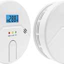 2Packs, Smoke and Carbon Monoxide Detector, LCD Digital Display, 2 in 1 Technology, Easy to Use, 85db Alarm, for Home and Kitchen