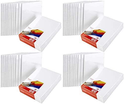 Artlicious Canvases for Painting - Pack of 48, 8 x 10 Inch Blank White Canvas Boards - 100% Cotton Art Panels for Oil, Acrylic & Watercolor Paint (8"x10")