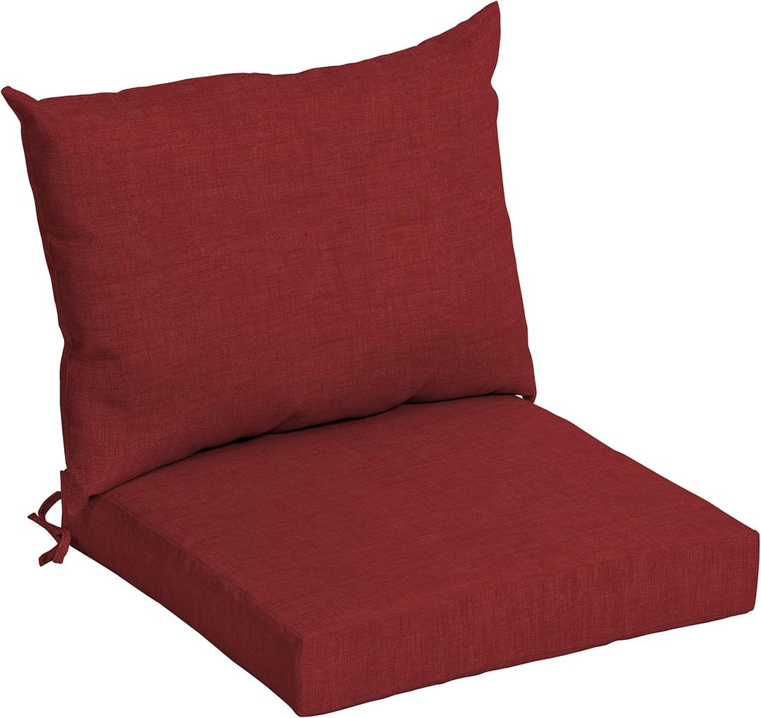 ARDEN Outdoor Dining Chair Cushion, 21 x 21, Rain-Proof, Fade Resistant 21 x 21, Ruby Red Leala