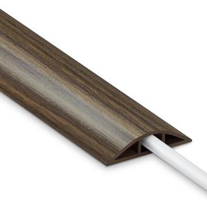 Misty Brown Wood Cord Hider - 4FT Soft Cord Protector, Hide Extension Floor Wire Covers for Cords, Organizer Wires Floor Cable Cover, Cable Cavity: 0.47" (W) x 0.24" (H)
