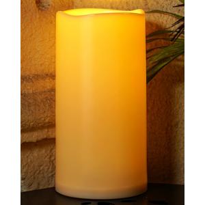 Homemory 6" x 12" Extra Large Outdoor Waterproof Candle with Auto 6-Hour Timer, Ivory Plastic Made, Long Last for Half A Year