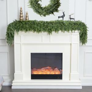 6ft Double Fullness Christmas Cedar Garland Artificial Realistic Thick Soft Green Faux Winter Greenery Pine Garlands for Fireplace Mantel Table Doorframe Indoor Outdoor Xmas Holiday Decoration