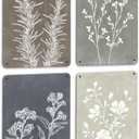 2 x Drsoum Boho Wall Metal Signs Set of 4 Vintage Botanical Prints Retro Plants Rustic Antique Decorative Signs for Bathroom Farmhouse Kitchen Home Decor 12x8in (12L" x 8W")