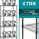 IZEUK 4-Tier Black Steel Storage Shelves, Heavy Duty Utility Wire Rack Organizer for Kitchen, Office, Home, 1000 lbs, 13.7" D x 23.6" W x 53.4" H