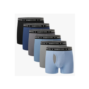 BAMBOO COOL Boy's Underwear Boxer Briefs for Boy Breathable Mesh Fly Zone Moisture-Wicking 6 Pack, S