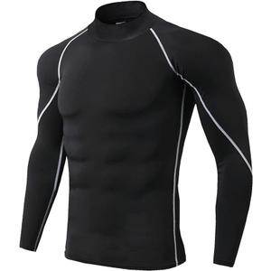 Men's Turtleneck Fitness Long Sleeves, Turtle Neck Compression Shirts for Men, Compression Long Sleeve Men. Size XL